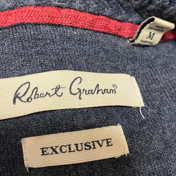 Robert Graham Men's Dark Gray Wool Silk Long Sleeve Button Up Cardigan Sweater M - Picture 3 of 4